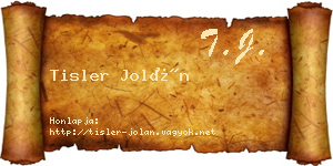 Tisler Jolán névjegykártya
