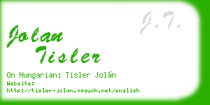 jolan tisler business card